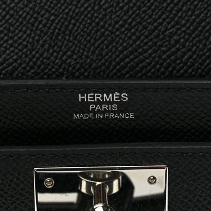 Hermes Epsom Kelly Depeches 25 Pouch Black 6 of 12