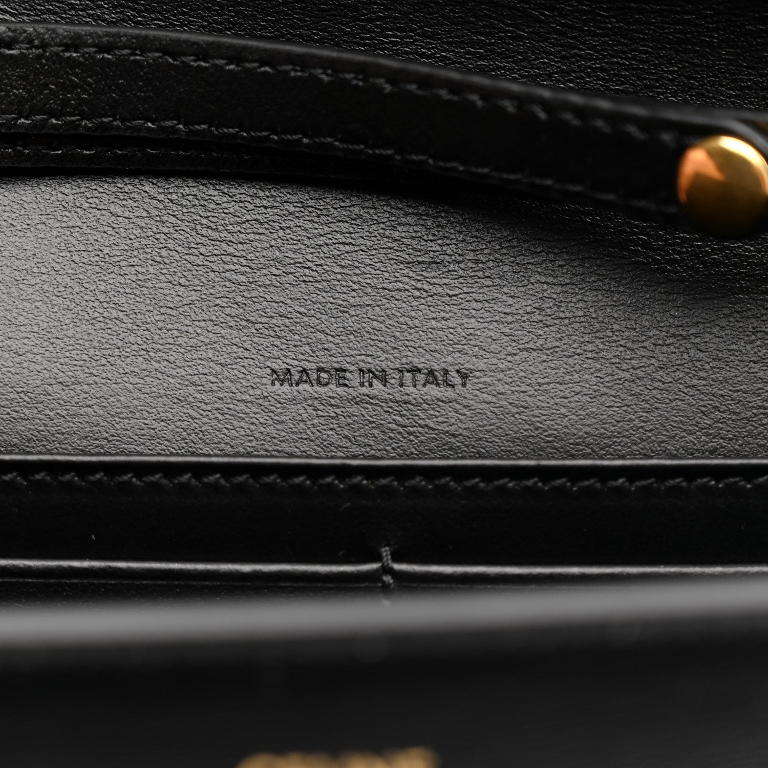 Celine Shiny Calfskin Triomphe Margo Wallet on Chain Black 7 of 11