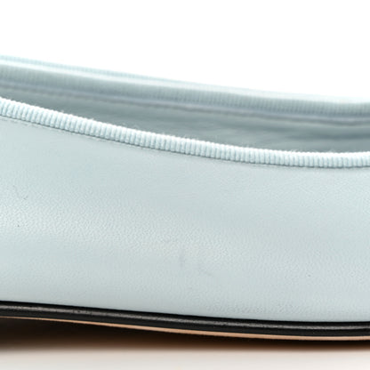 Chanel Lambskin Cap Toe CC Ballerina Flats 37.5 Light Blue Black 5 of 9