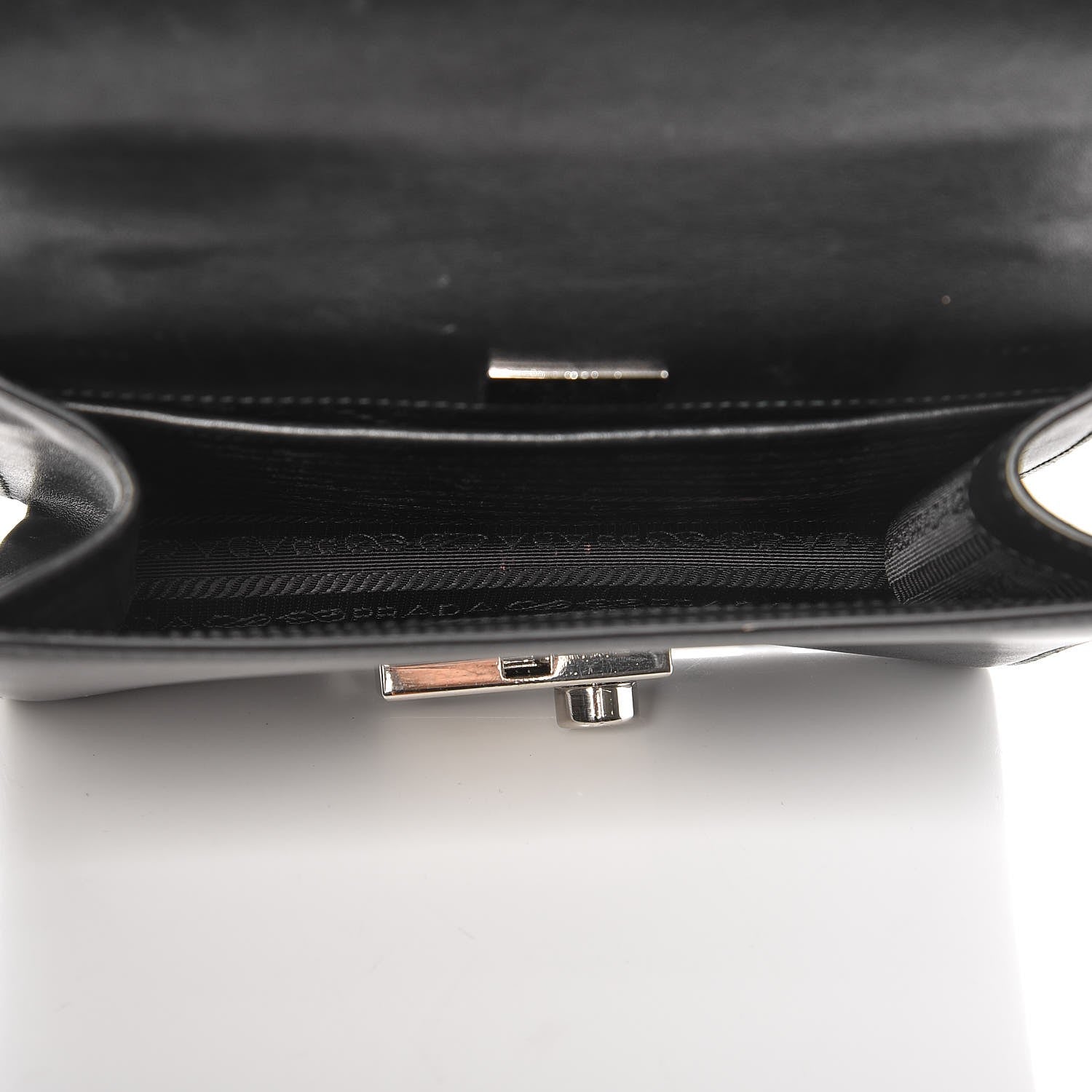 Prada Soft Calfskin Sound Chain Shoulder Bag Black 5 of 9
