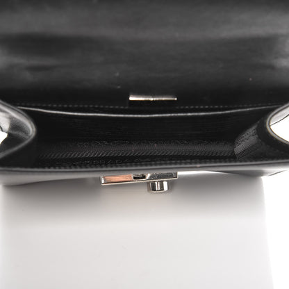Prada Soft Calfskin Sound Chain Shoulder Bag Black 5 of 9