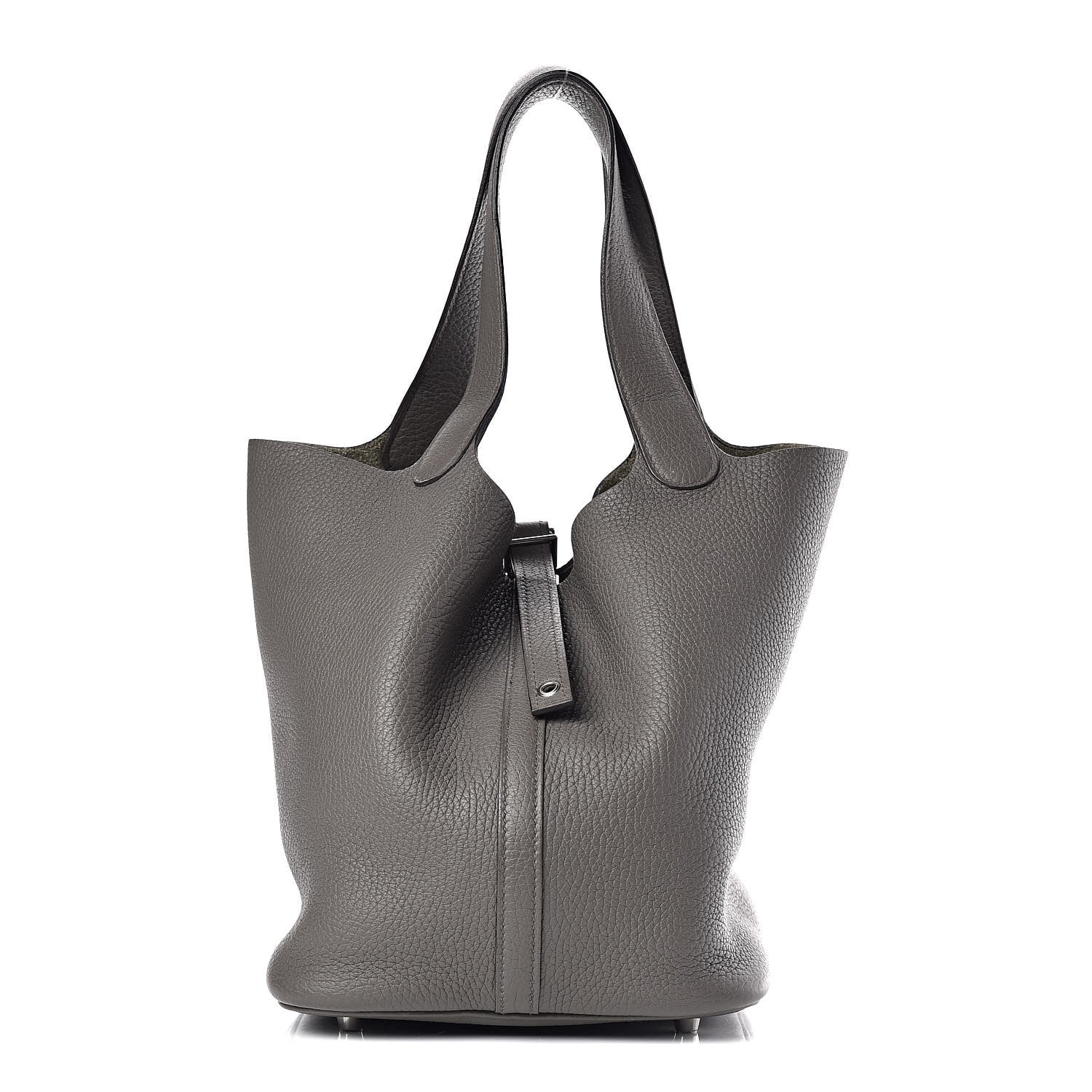 Hermes Taurillon Clemence Picotin Lock 22 MM Etain 1 of 9