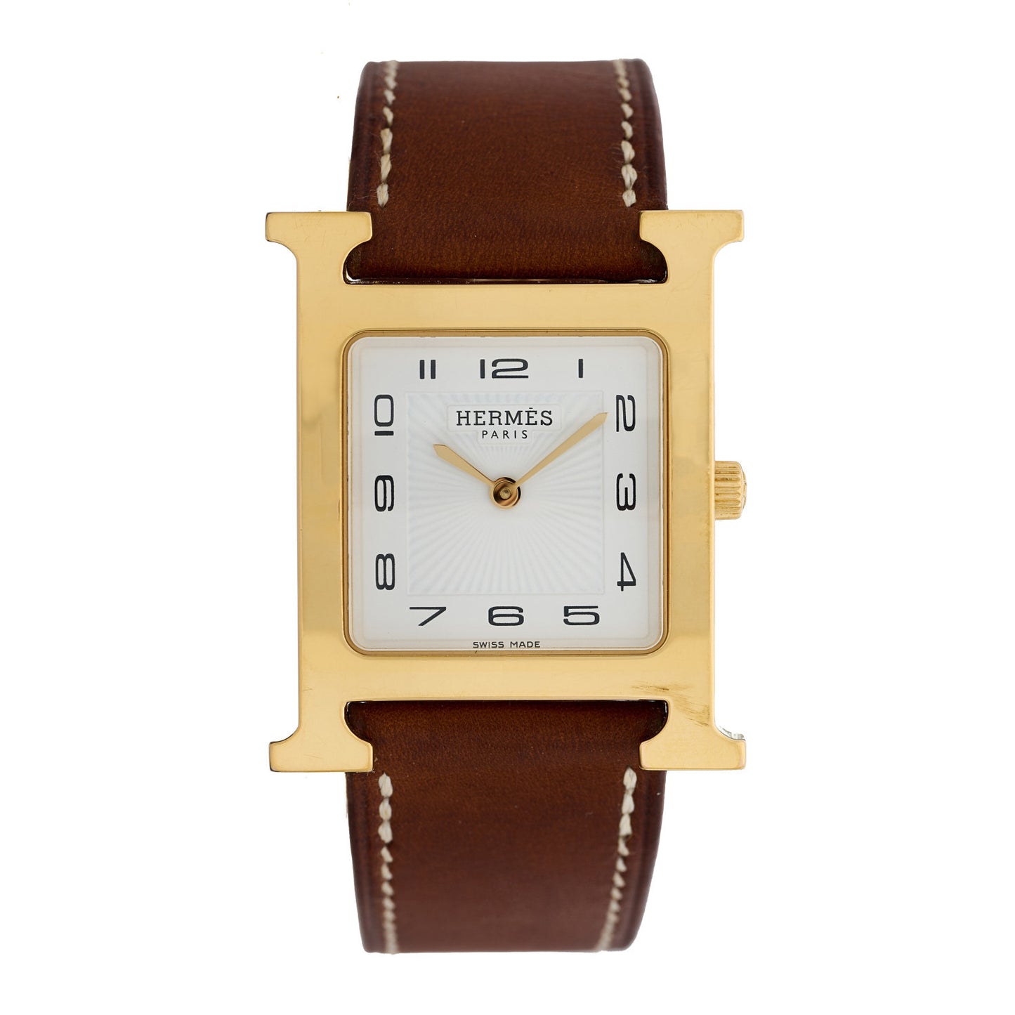 Stainless Steel Epsom 26mm Heure H Hour Quartz Watch Gold