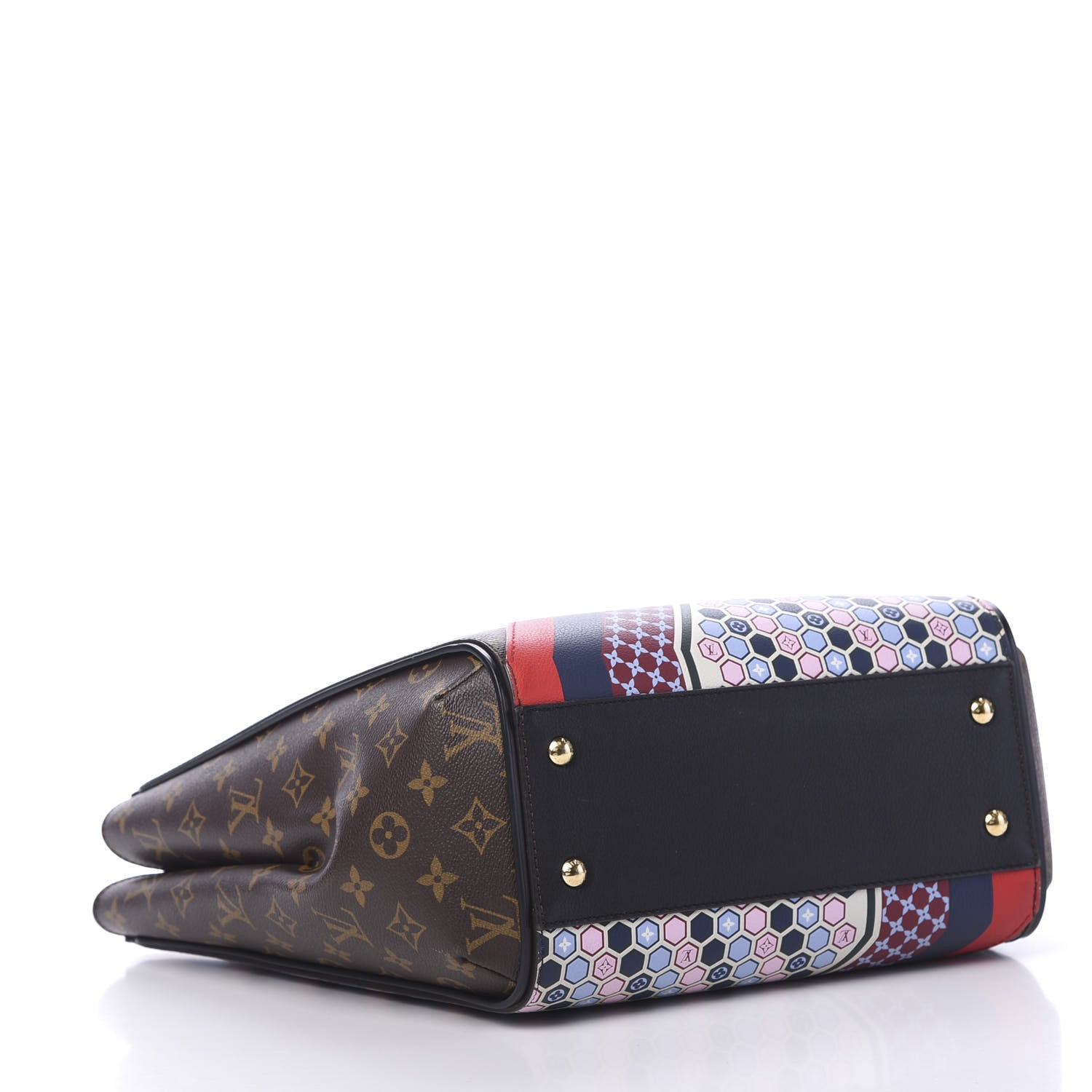 Louis Vuitton Calfskin Monogram Kimono Tote MM Rouge Navy 3 of 16