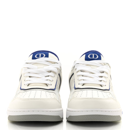 Christian Dior Smooth Calfskin Oblique Galaxy Perforated Mens B27 Mid Top Sneakers 38 White Grey 2 of 10