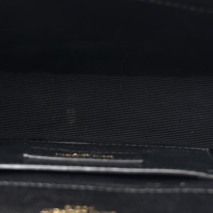 Saint Laurent Grain De Poudre Textured Mixed Matelasse Triquilt Small Monogram Satchel Black 5 of 11