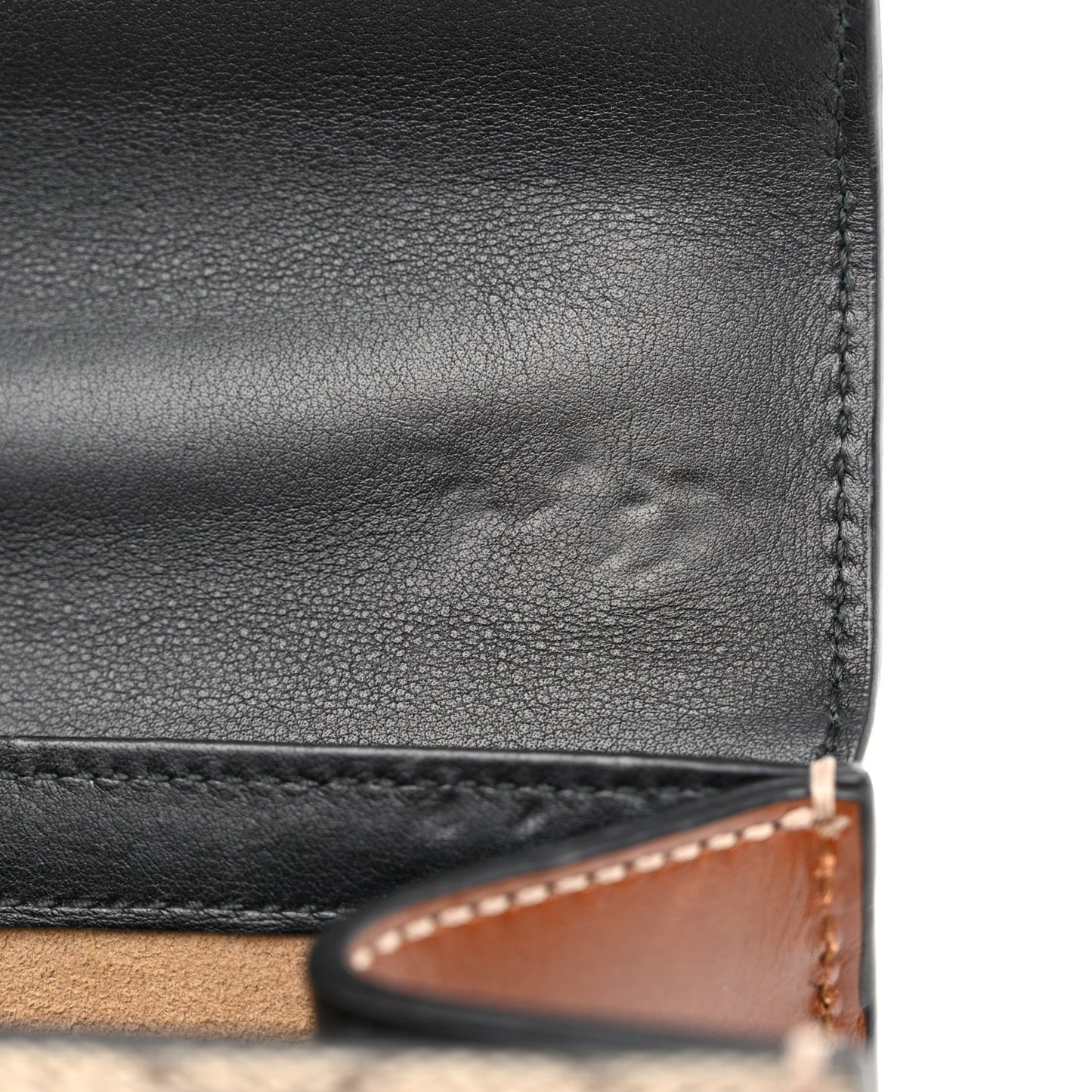 GG Supreme Monogram Calfskin Small Padlock Shoulder Bag Beige Black Cuir