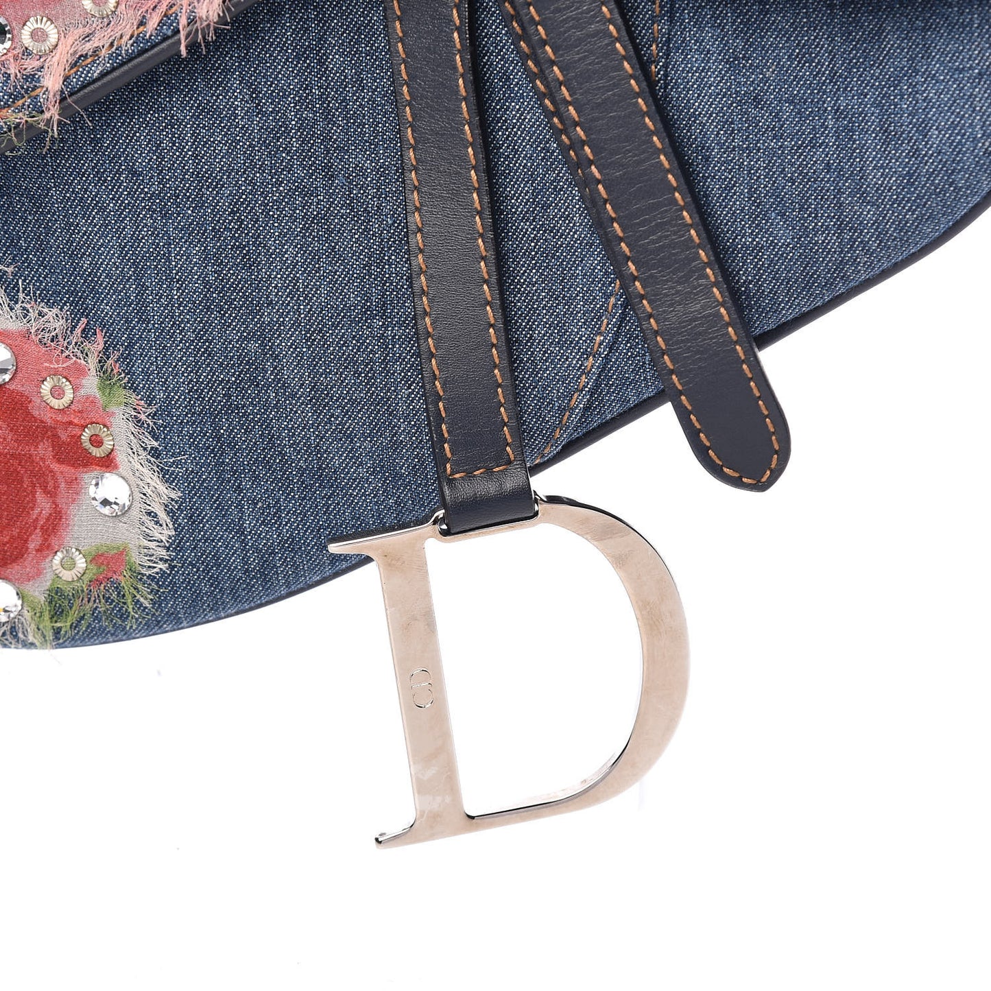 Denim Embroidered Saddle Bag Blue Multi