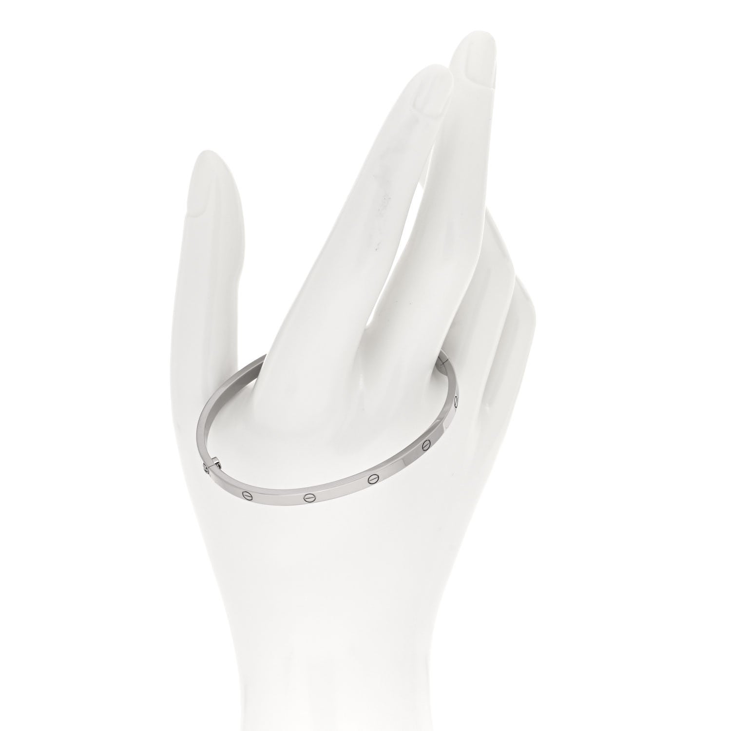 Cartier 18K White Gold Small LOVE Bracelet 18 4 of 13