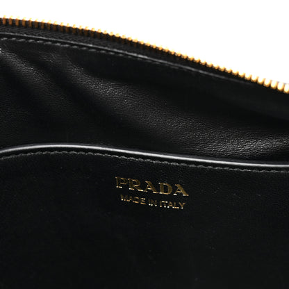 Prada Soft Grain Calfskin Large Demi-Lune Shoulder Bag Black 7 of 10