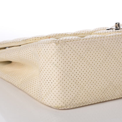 Chanel Lambskin Perforated Jumbo Single Flap White 13 of 15