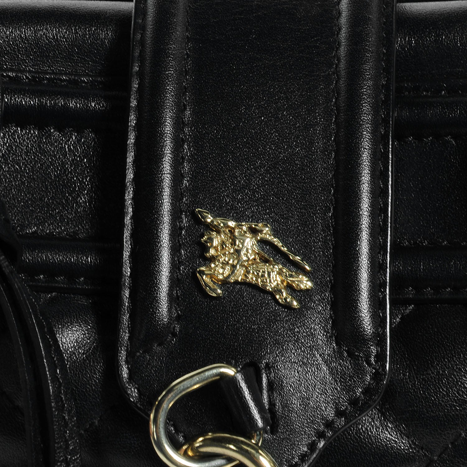 Burberry Leather Quilted Mini Manor Bag Black 5 of 9