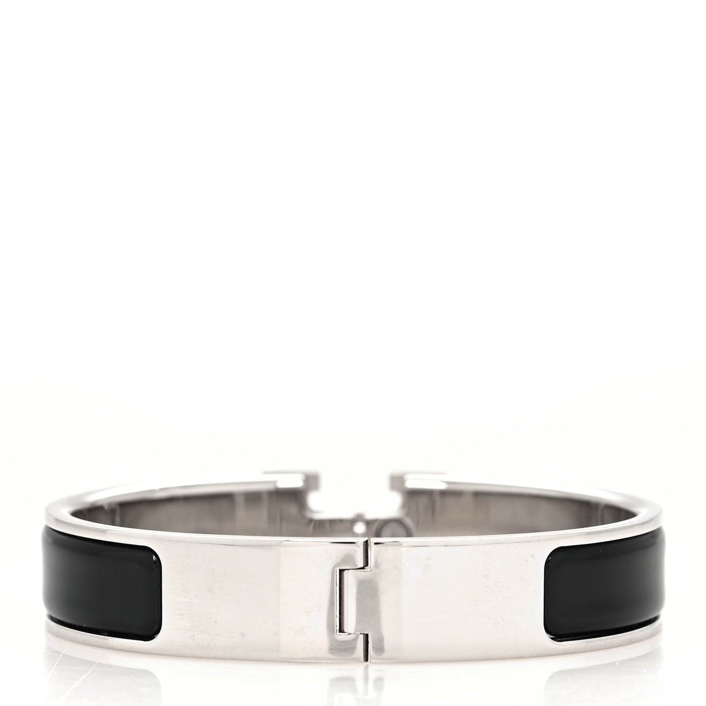 Enamel Narrow Clic Clac H Bracelet PM Black