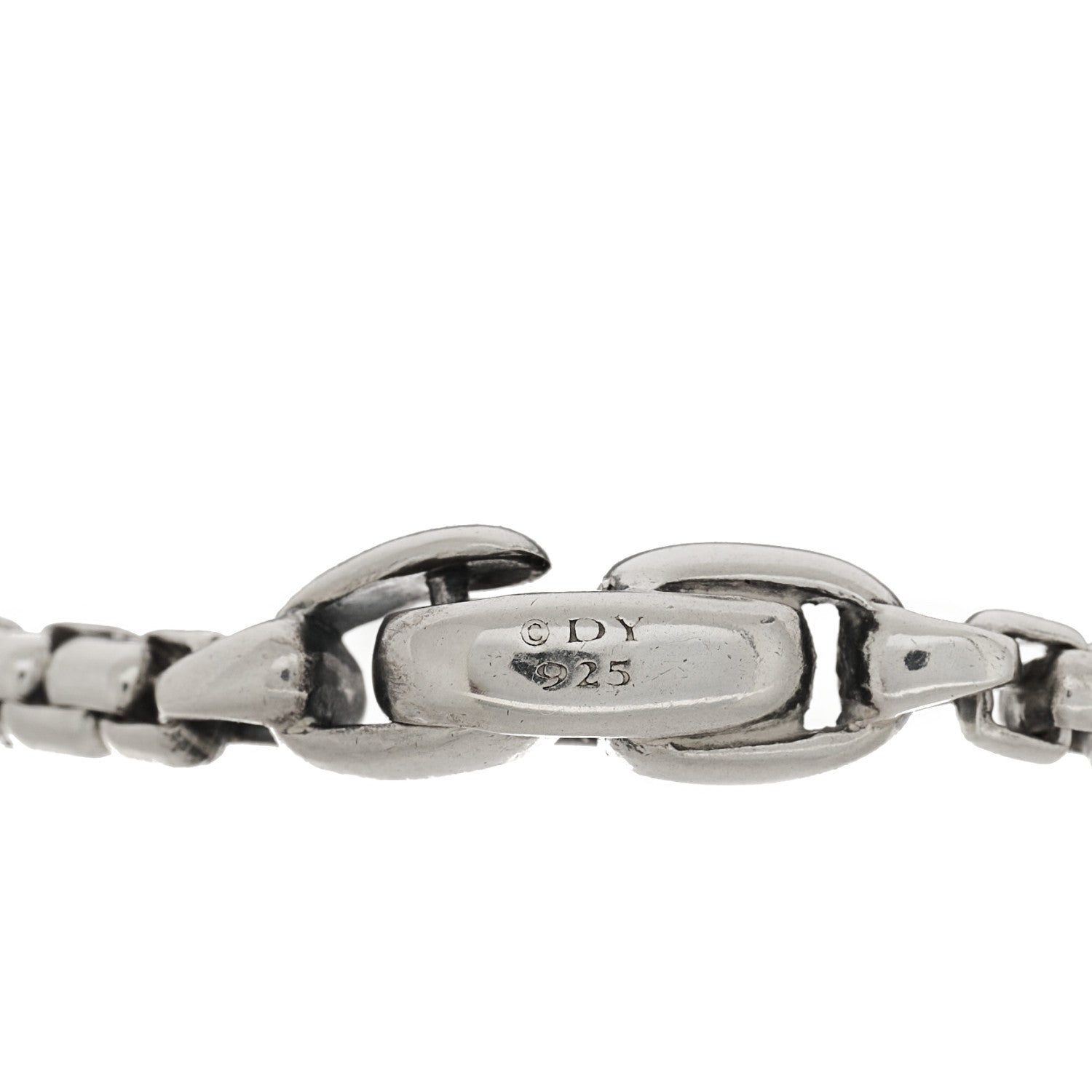 David Yurman Sterling Silver Black Onyx Hex Chain Station Bracelet 4 of 6