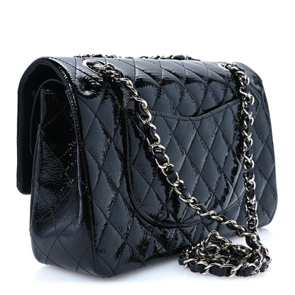 Chanel Distressed Patent Quilted Medium Double Flap Black 3 of 12