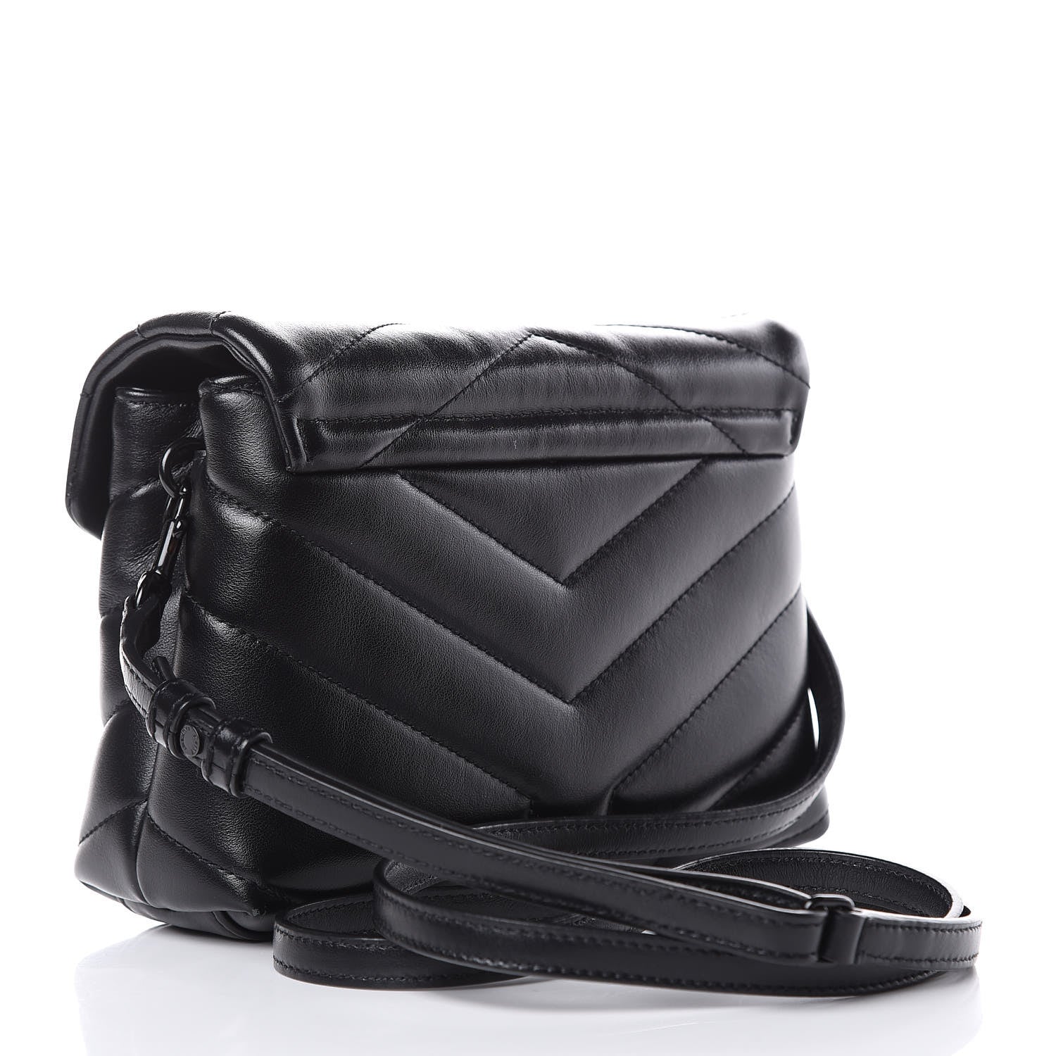 Saint Laurent Calfskin Y Quilted Monogram Toy Loulou Crossbody Bag Black 3 of 10