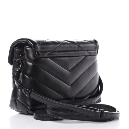 Saint Laurent Calfskin Y Quilted Monogram Toy Loulou Crossbody Bag Black 3 of 10