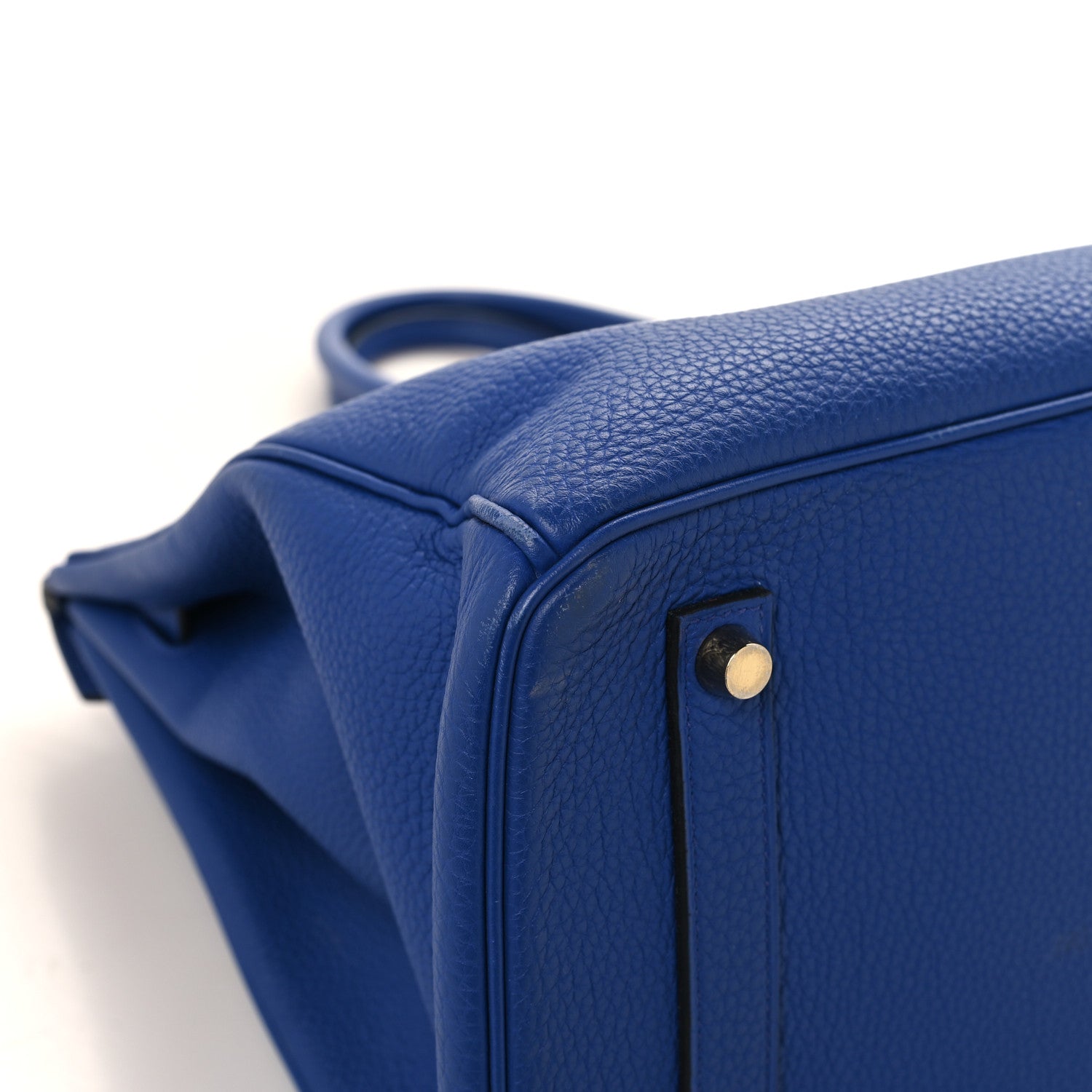 Hermes Togo Horseshoe Birkin 35 Bleu Electrique 11 of 14