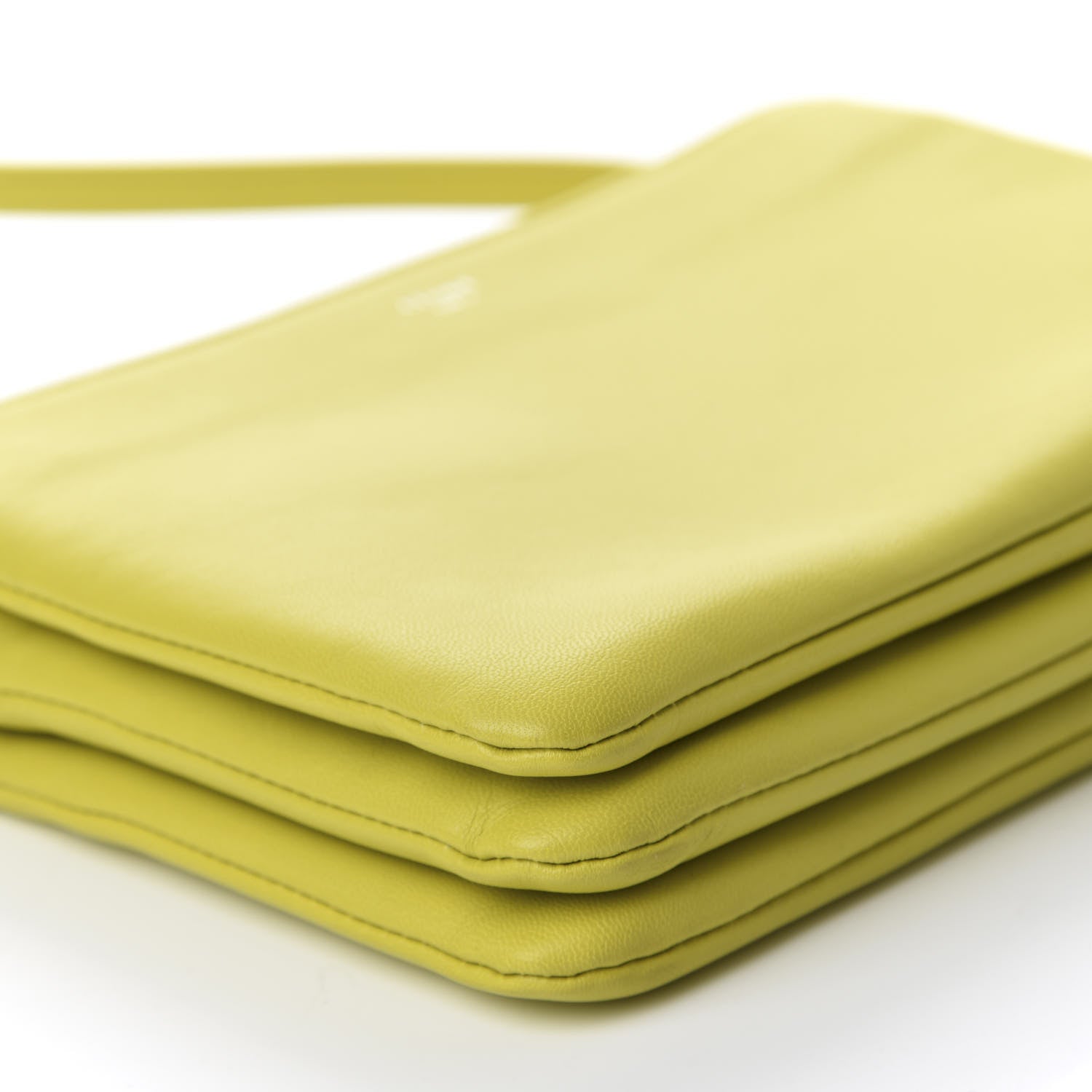 Celine Lambskin Small Trio Crossbody Bag Fluo Yellow 6 of 13