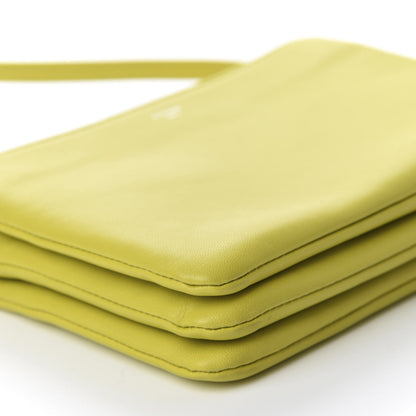 Celine Lambskin Small Trio Crossbody Bag Fluo Yellow 6 of 13