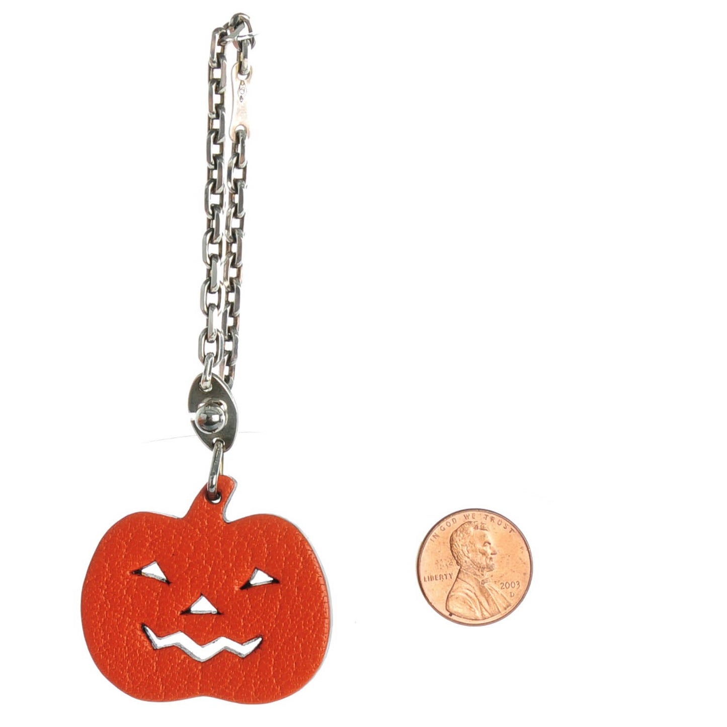Chevre Pumpkin Key Chain Bag Charm Orange
