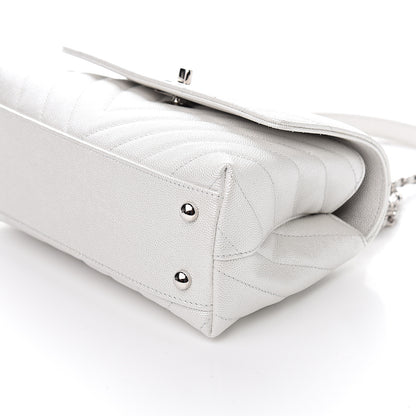 Chanel Iridescent Caviar Chevron Quilted Mini Coco Handle Flap White 8 of 10