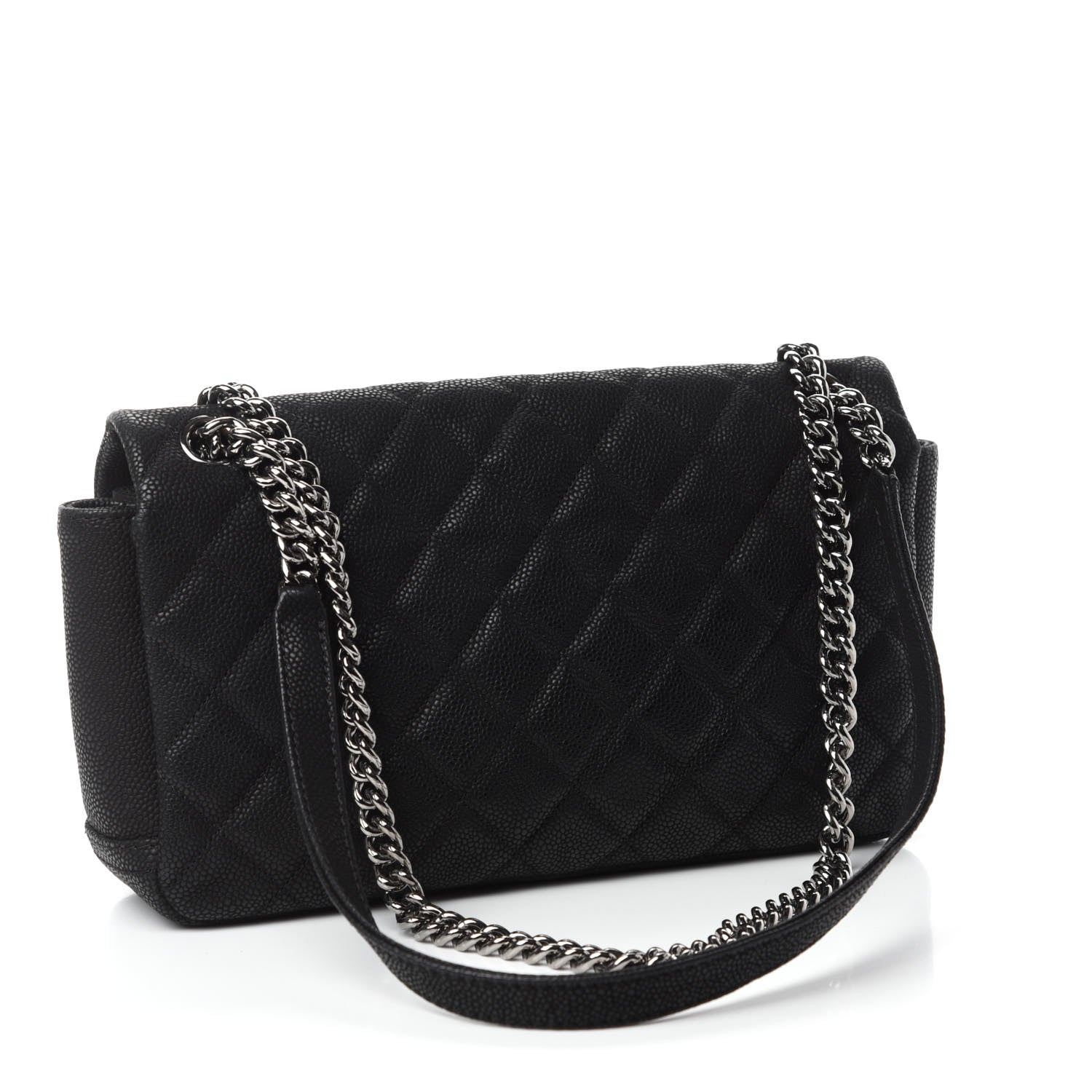 Chanel Iridescent Caviar Quilted Medium Lady Pearly Flap Black 3 of 12
