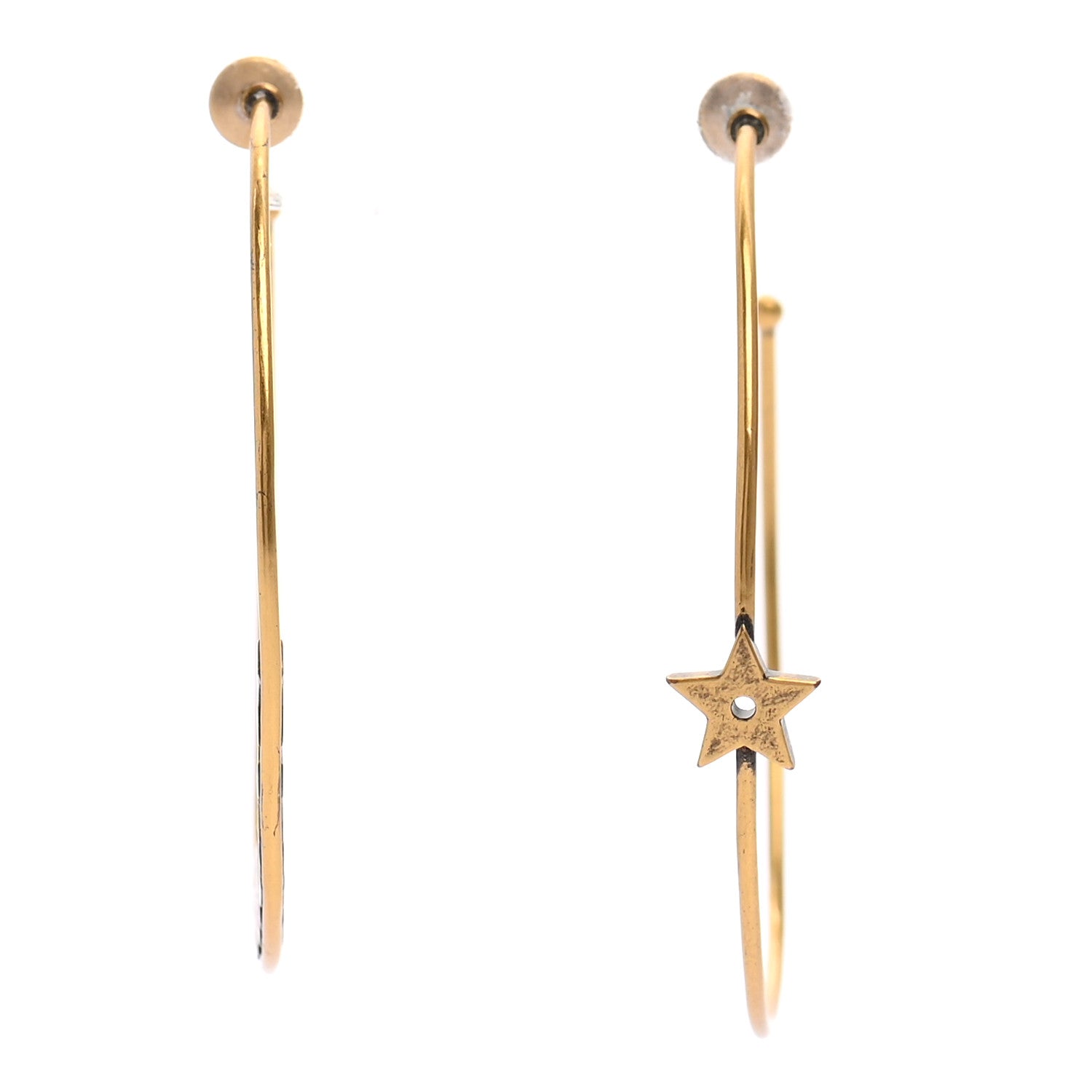Christian Dior Metal J'Adior Hoop Earrings Aged Gold 1 of 5