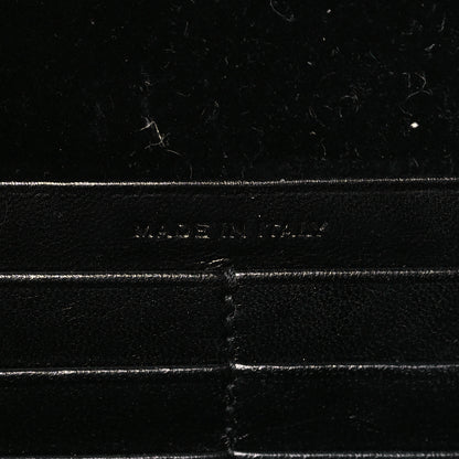 Saint Laurent Suede Embroidered Birds Monogram Chain Wallet Black 7 of 9