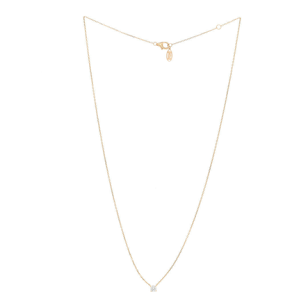 18K Yellow Gold Diamond .29ct 1895 Solitaire Pendant Necklace