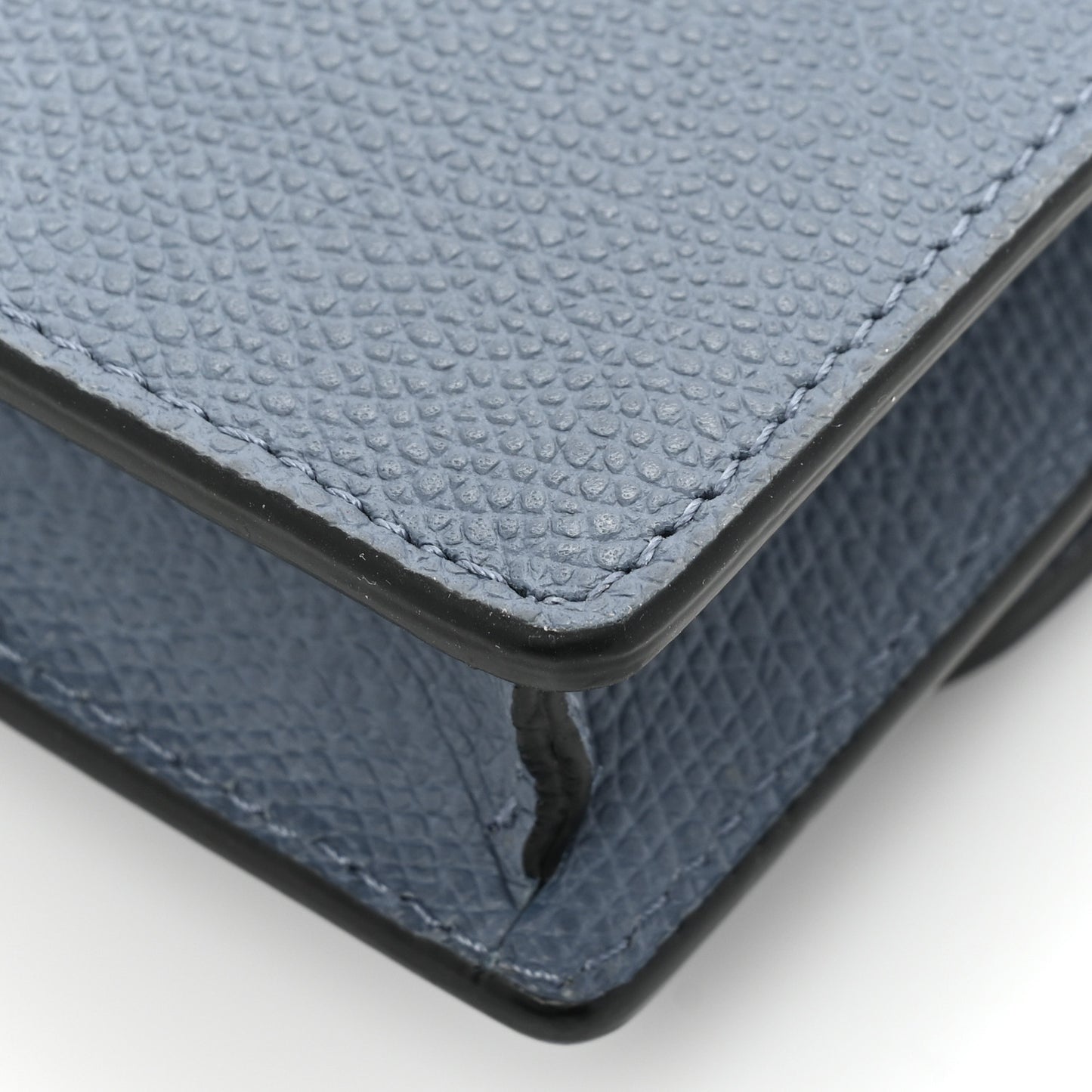 Grained Calfskin Saddle Belt Bag Denim Blue