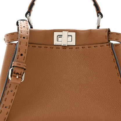 Fendi Cuoio Romano Selleria Bi-Color Mini Peekaboo Iconic Satchel Mou Milk 8 of 11