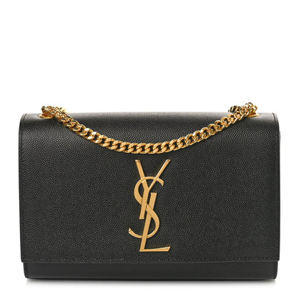 Saint Laurent Grain De Poudre Small Monogram Kate Satchel Black 1 of 8