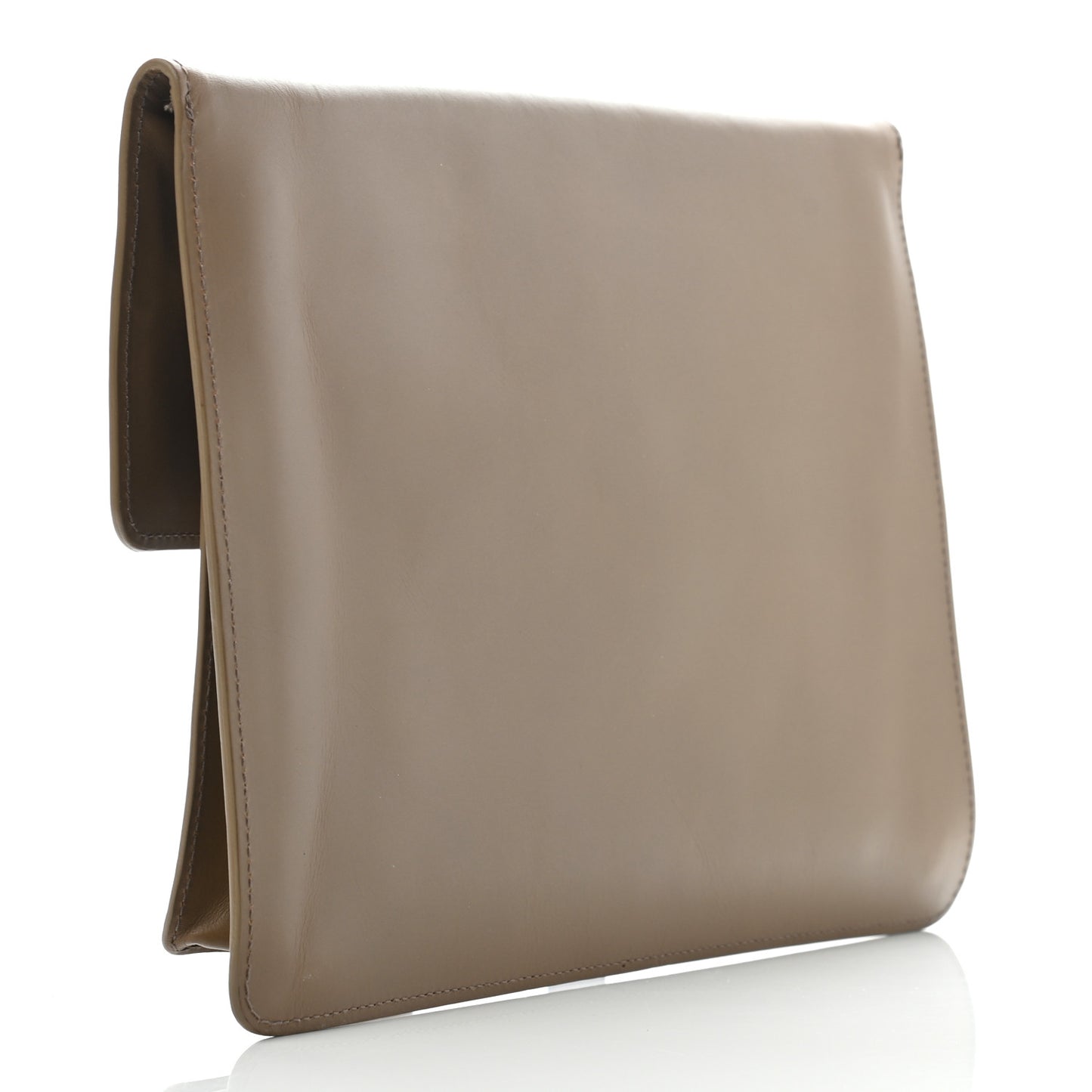 Calfskin Intrecciato Pocket Flap Clutch Maple