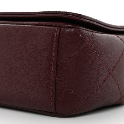 Chanel Sheepskin Quilted Vintage Mademoiselle Flap Dark Red 10 of 10