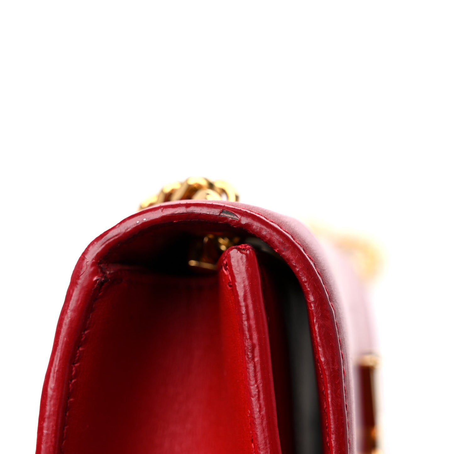 Calfskin Small Classic Monogram Kate Tassel Satchel Red