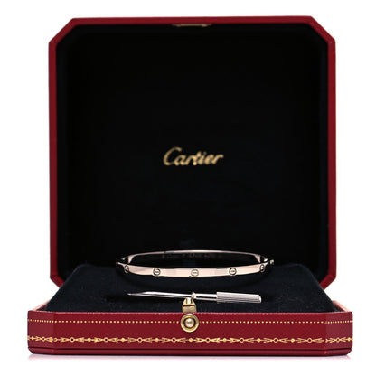 Cartier 18K White Gold Small LOVE Bracelet 17 6 of 6