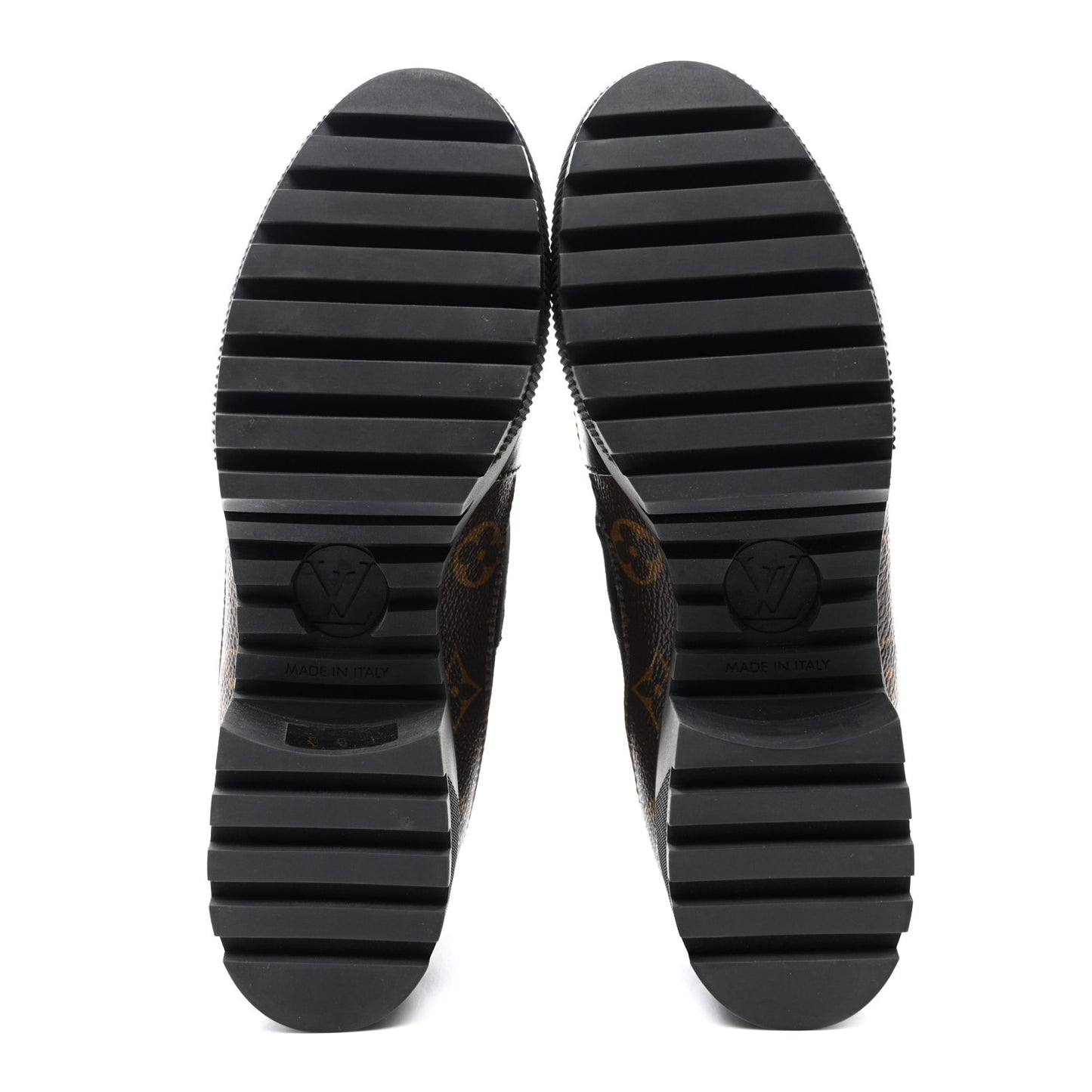 Suede Calfskin Monogram Laureate Platform Desert Boots 38 Black