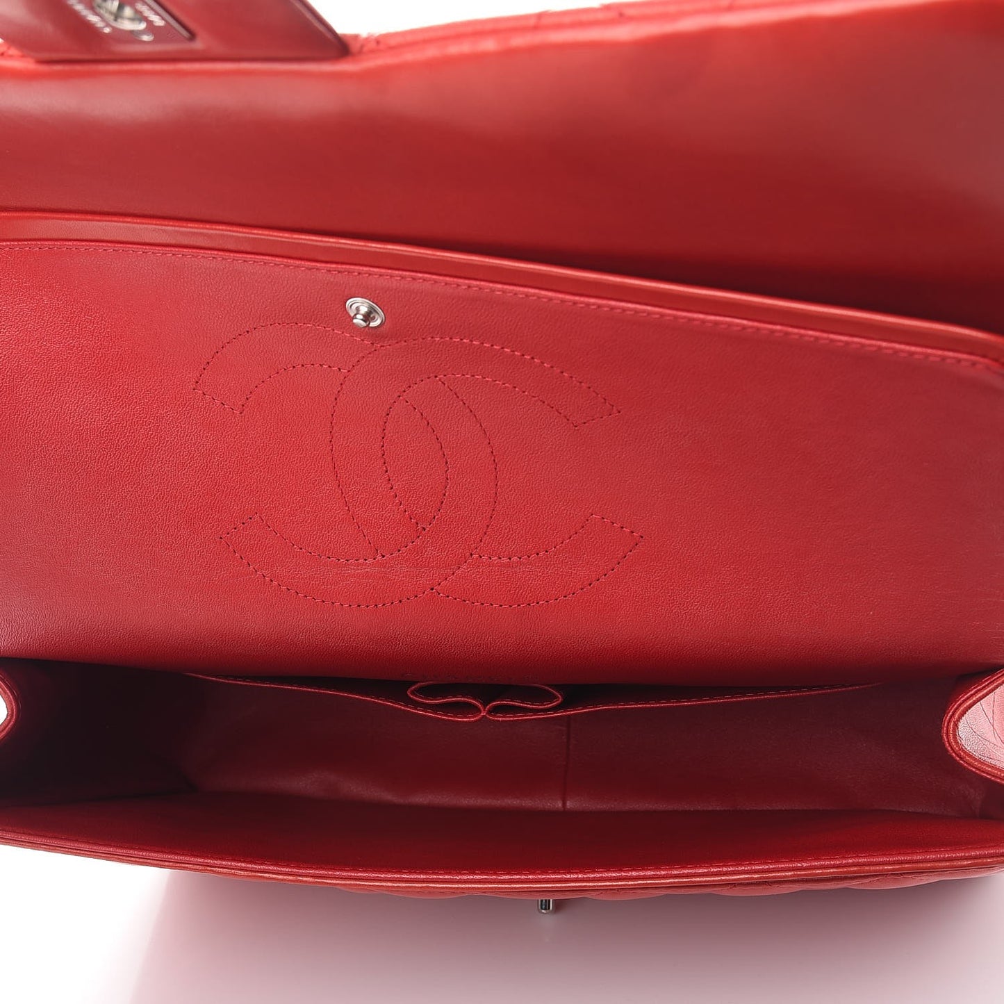 Lambskin Quilted Maxi Double Flap Red