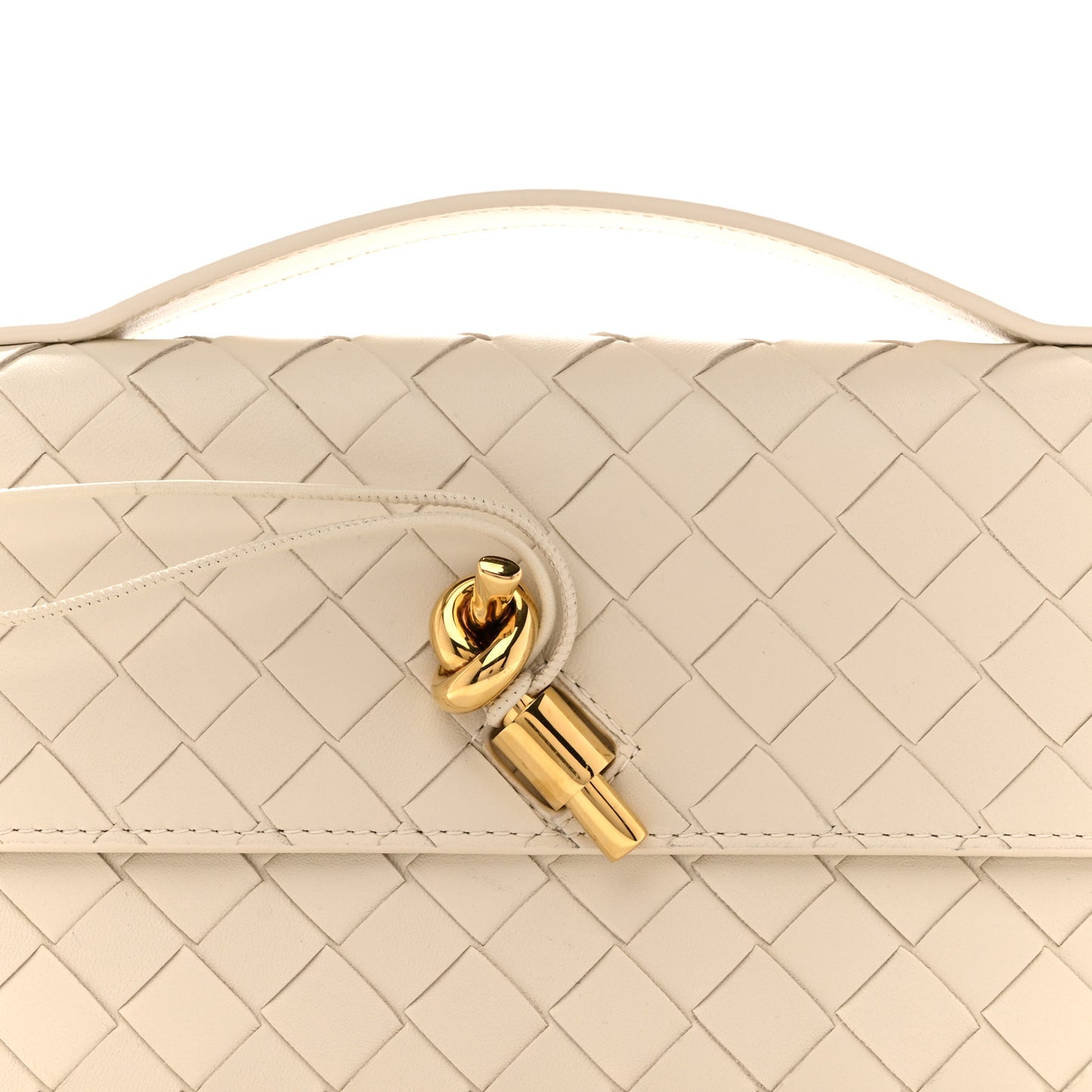 Nappa Intrecciato Long Andiamo Top Handle Clutch Sea Salt