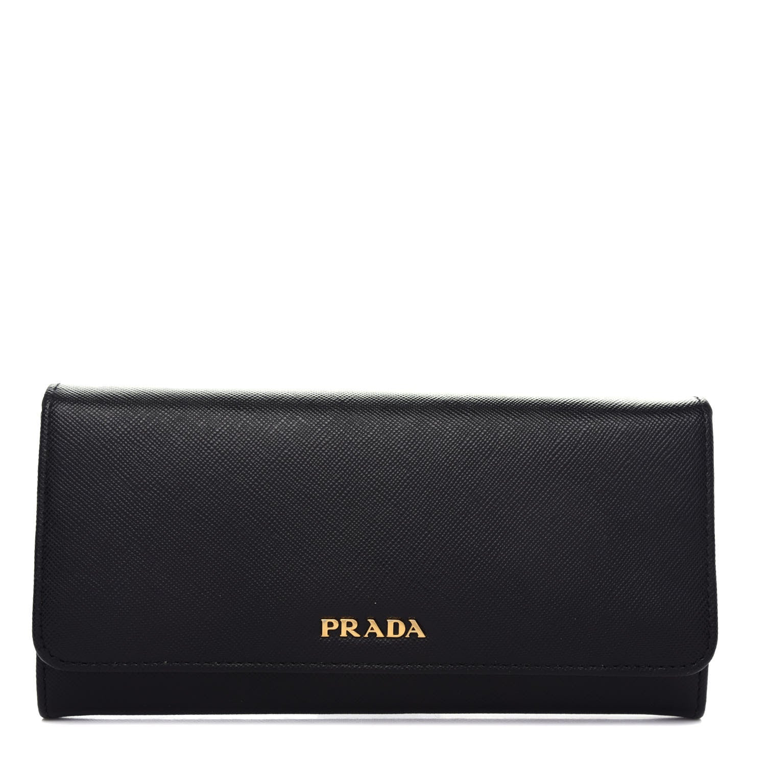 Prada Saffiano Double Wallet Black Fuoco 1 of 8