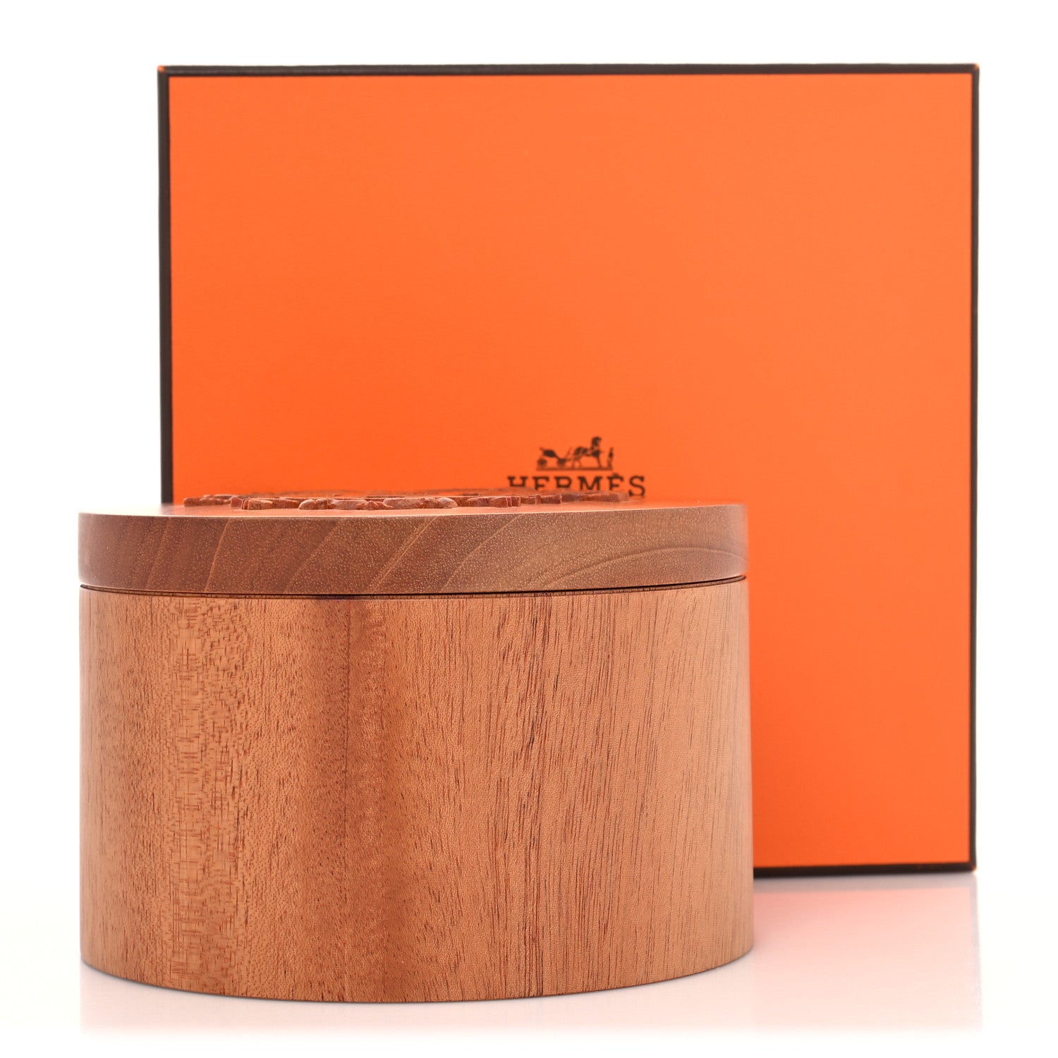 Hermes Mahogany Wood Ex-Libris Twilly Box Naturel 10 of 10