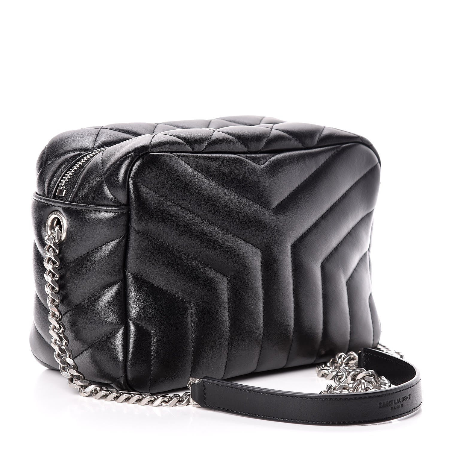 Saint Laurent Calfskin Y Quilted Monogram Small Loulou Bowling Bag Black 3 of 10