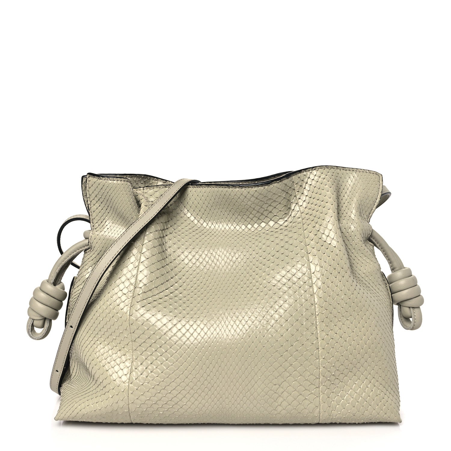 Loewe Snakeskin Flamenco Knot Bag Marble Green 1 of 8