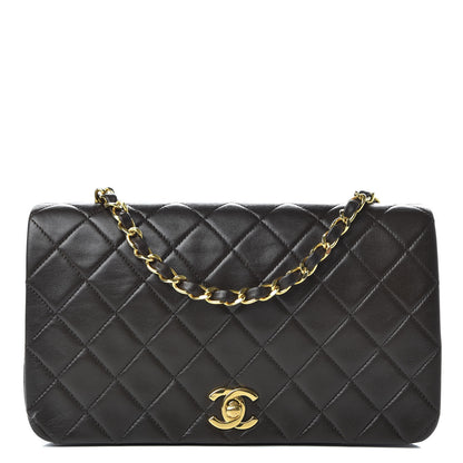 Chanel Lambskin Quilted Small Single Flap Bag Dark Brown 1 of 9