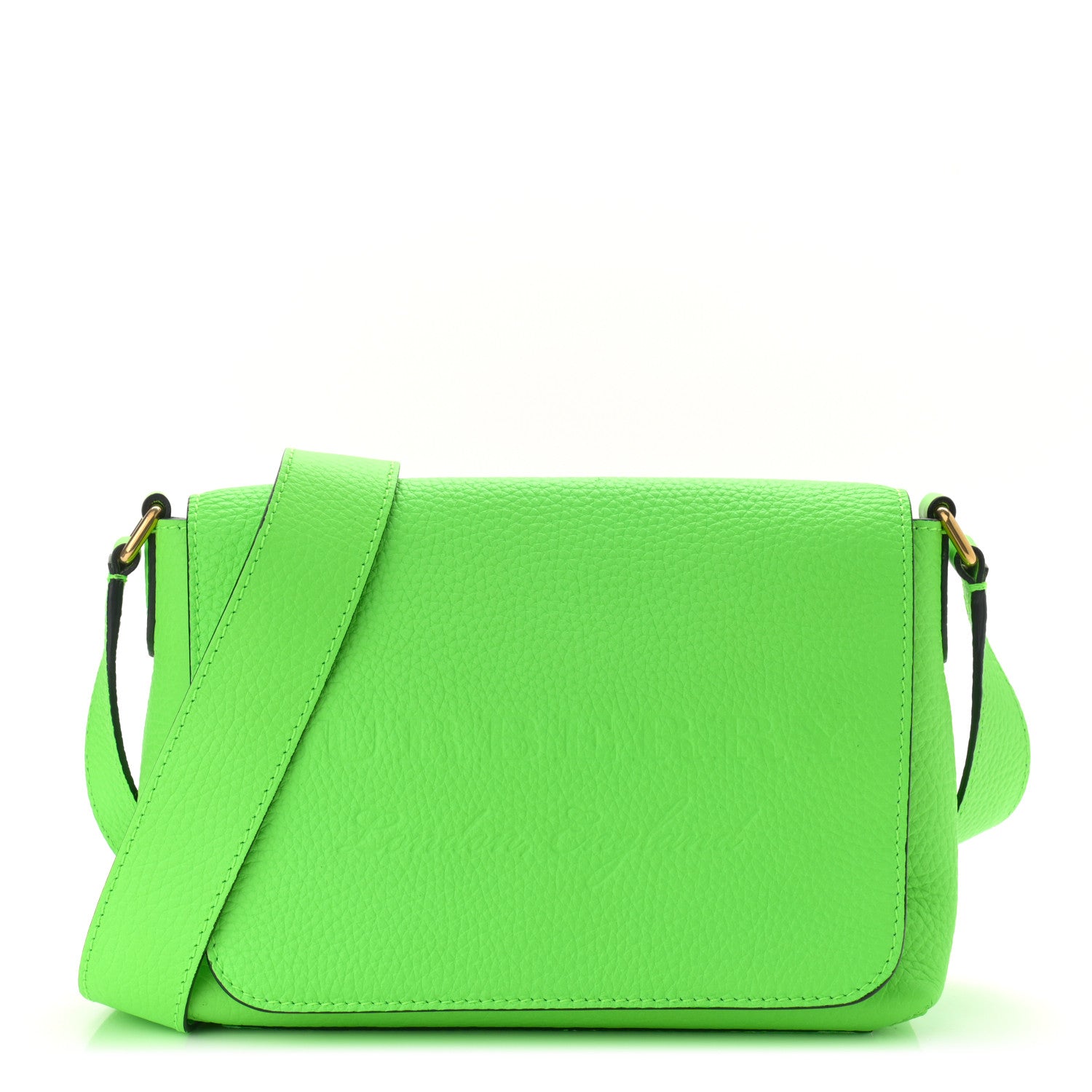 Burberry Signature Grain Burleigh Crossbody Bag Neon Green 1 of 10