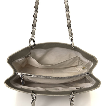 Chanel Metallic Caviar Quilted Grand Shopping Tote GST Pearl 5 of 15