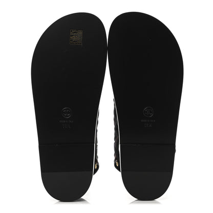 Chanel Denim Quilted Dad Sandals 38.5 Black Multicolor 4 of 4