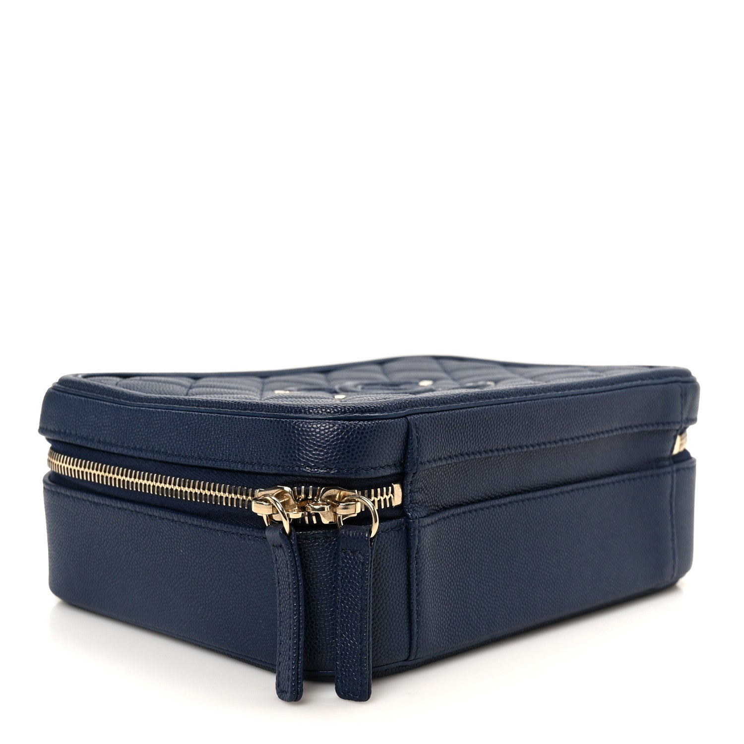 Chanel Caviar Quilted Medium CC Filigree Vanity Case Navy 1832246