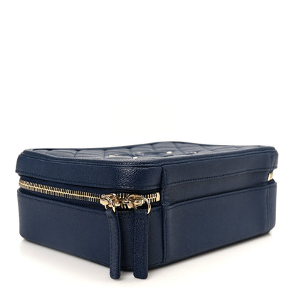 Chanel Caviar Quilted Medium CC Filigree Vanity Case Navy 4 of 11